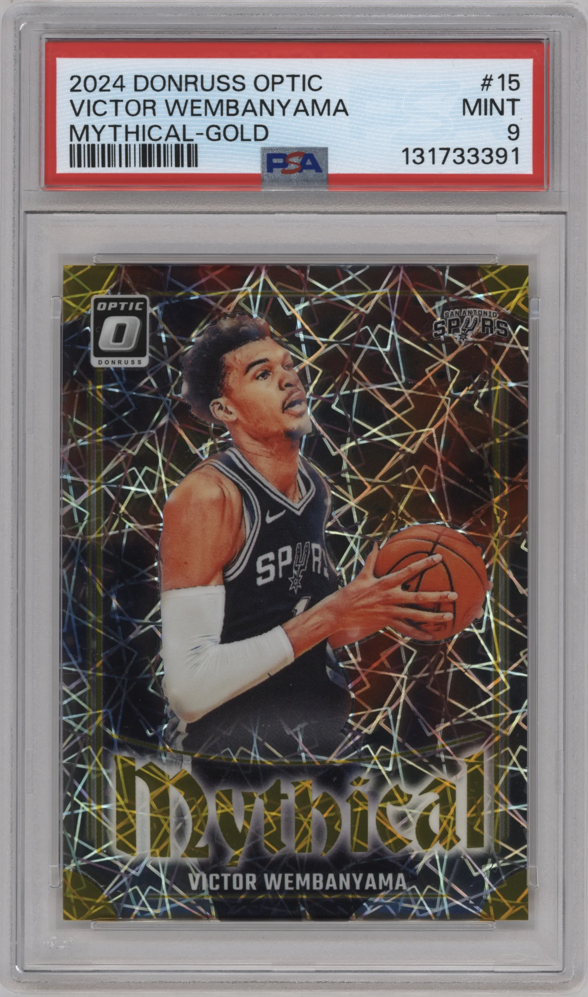 2024 Donruss Optic Mythical Victor Wembanyama Gold #15 PSA 9