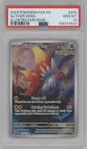 Slither Wing from the 2023 Pokemon SV set graded by PSA and given an overall grade of 10.