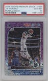Ja Morant from the 2019-20 Panini Hoops Premium Stock set featuring a Purple Disco parallel graded by PSA and given an overall grade of 10.