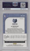 Ja Morant from the 2019-20 Panini Hoops Premium Stock set featuring a Purple Disco parallel graded by PSA and given an overall grade of 10.