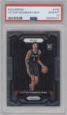 Victor Wembanyama from the 2023-24 Panini Prizm set graded by PSA and given an overall grade of 10.