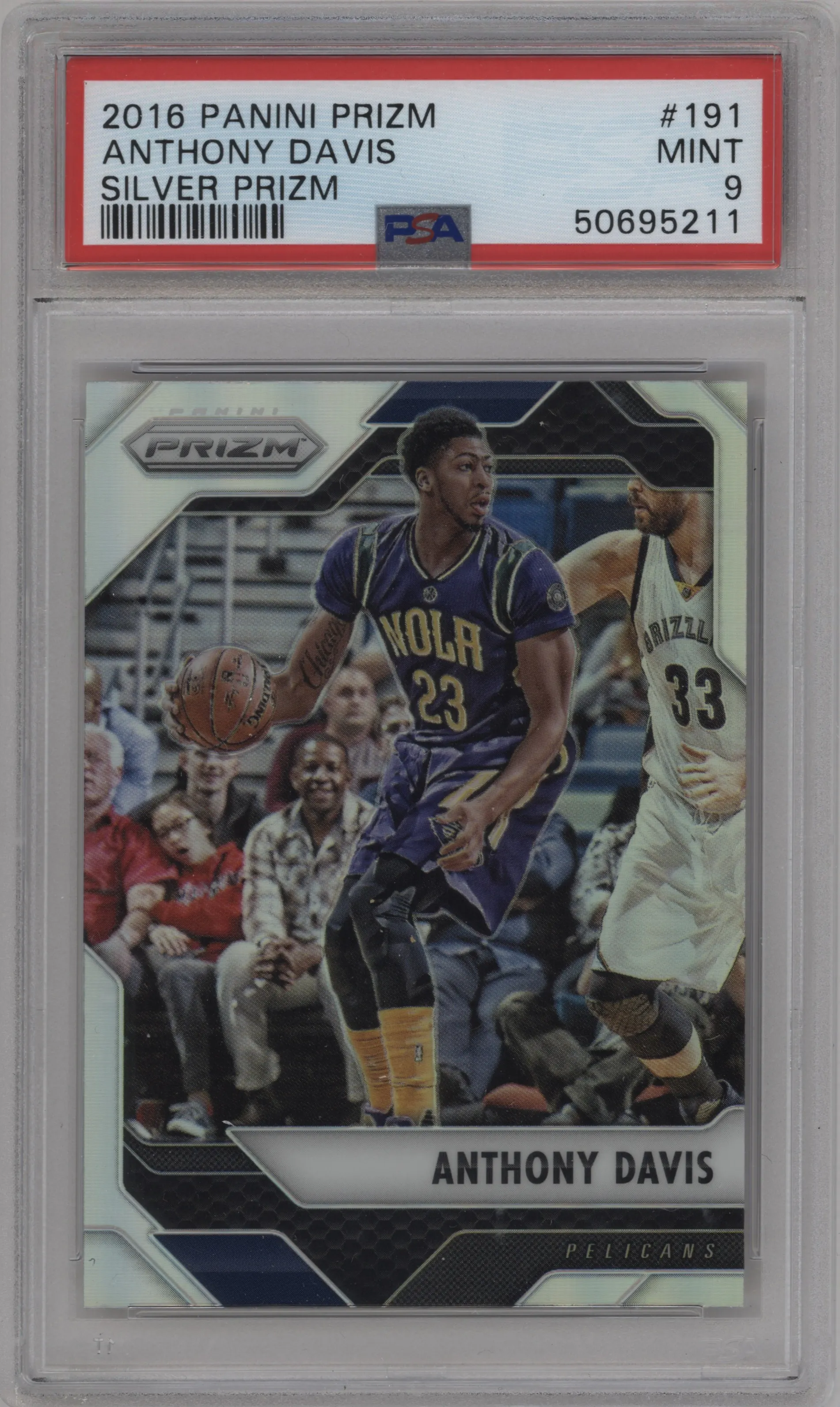 2016 Panini Prizm Anthony Davis Silver Prizm PSA 9
