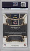 Tyson Bagent from the 2023 Panini Select set featuring a Dragon Scale parallel graded by PSA and given an overall grade of 10.
