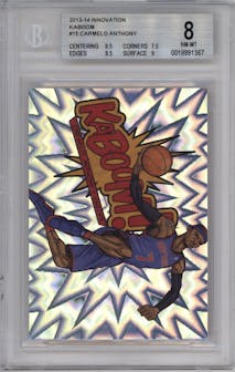 Carmelo Anthony from the 2013-14 Panini Innovation set graded by Beckett and given an overall grade of 8.