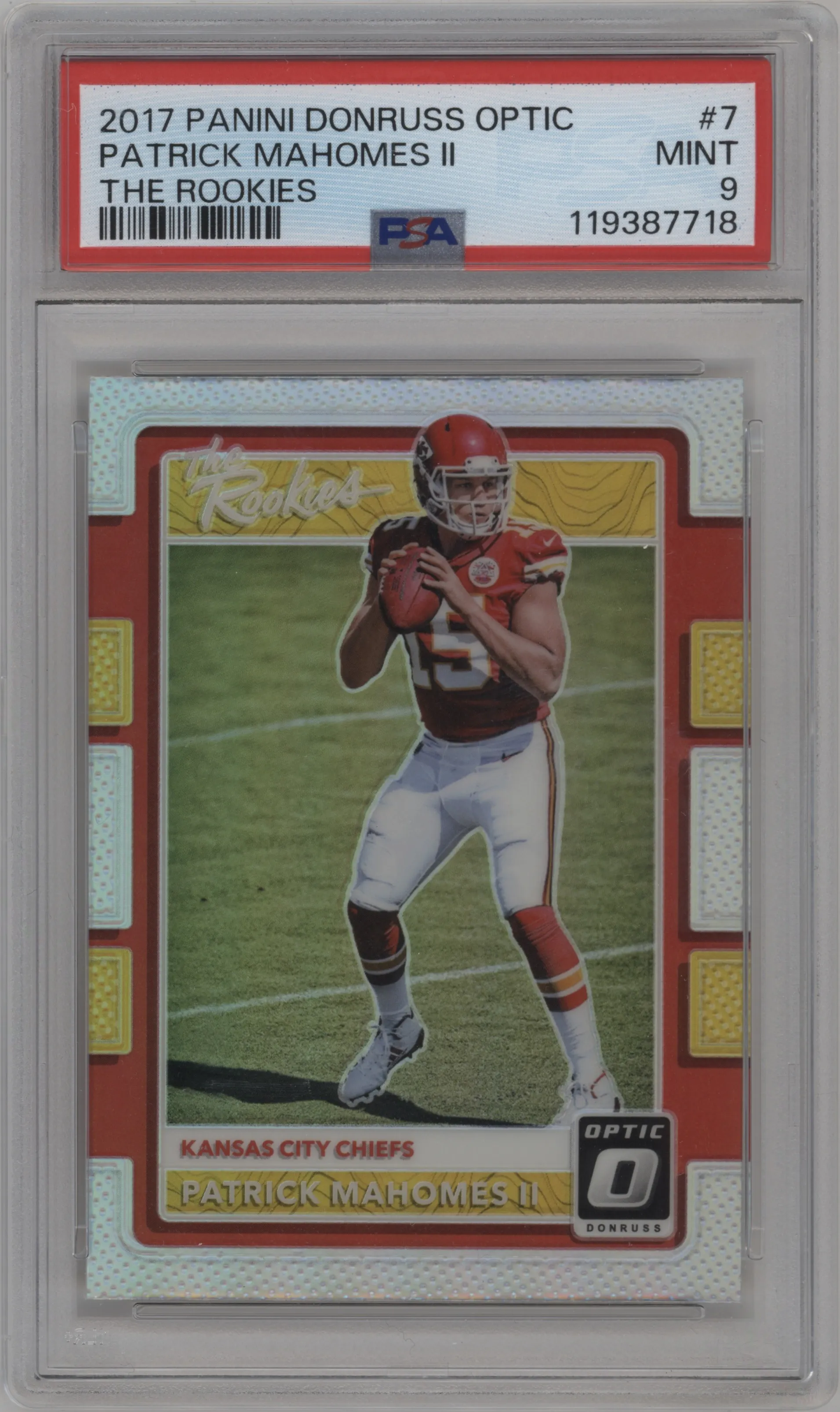 2017 Panini Donruss Optic The Rookies Patrick Mahomes II #7 PSA 9