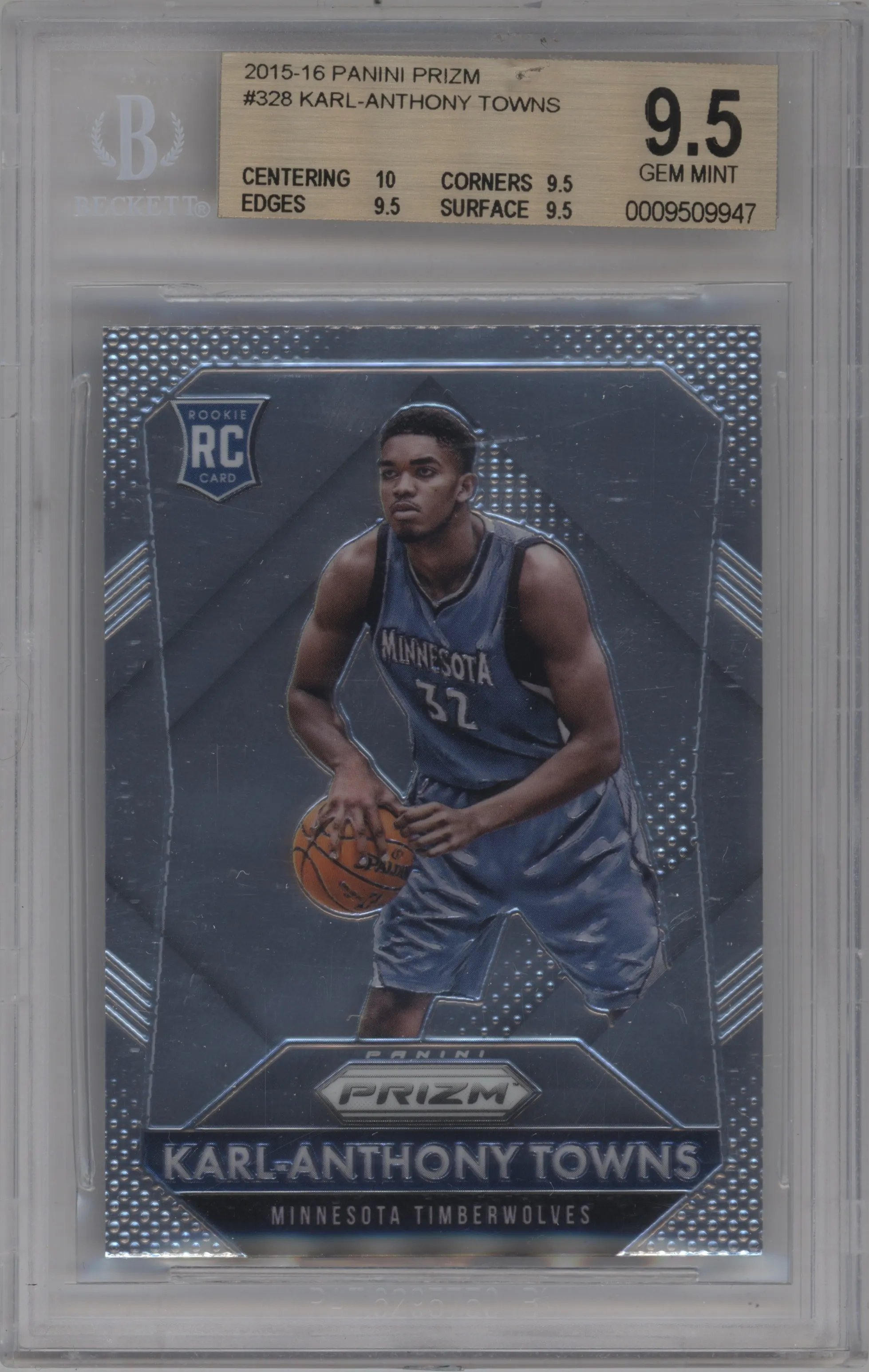 2015 Panini Prizm Karl-Anthony Towns BGS 9.5