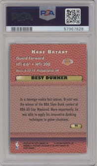 Kobe Bryant from the 1997-98 Bowman's Best set graded by PSA and given an overall grade of 10.