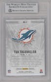Tua Tagovailoa from the 2020 Panini Illusions set featuring a Trophy Collection Sapphire parallel graded by Beckett and given an overall grade of 9.