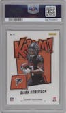 Bijan Robinson from the 2023 Panini Absolute set graded by PSA and given an overall grade of 10.