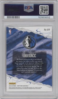 Luka Doncic from the 2019-20 Panini Court Kings set graded by PSA and given an overall grade of 10.