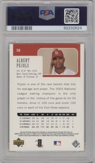 Albert Pujols from the 2004 Upper Deck SP Authentic set graded by PSA and given an overall grade of 10.