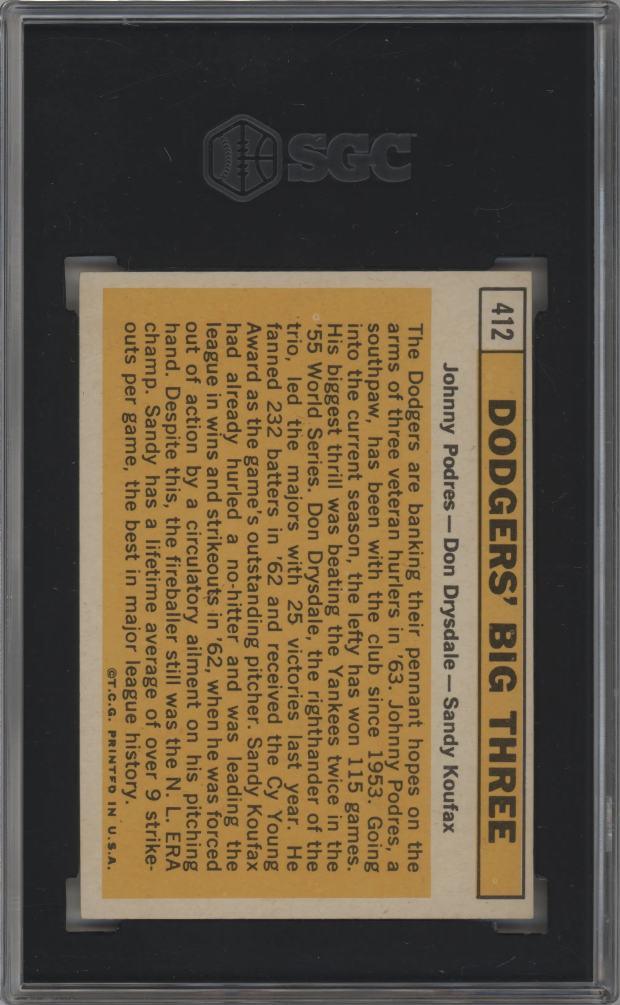 Johnny Podres/Don Drysdale/Sandy Koufax