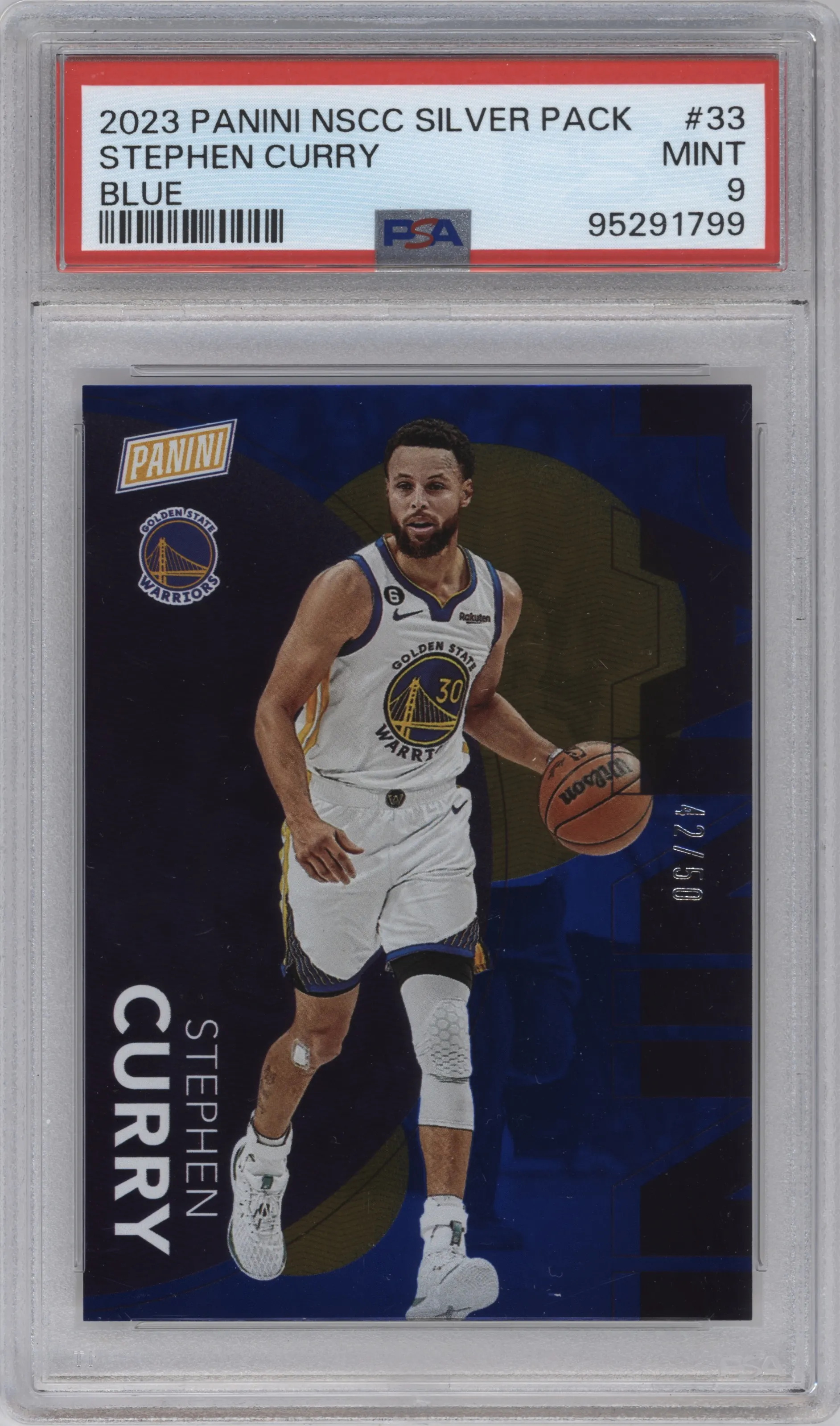 2023 Panini The National VIP Silver Packs Stephen Curry Blue #33 PSA 9