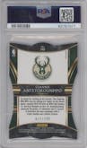 Giannis Antetokounmpo from the 2019-20 Panini Select set featuring a Die-Cut Blue parallel graded by PSA and given an overall grade of 10.
