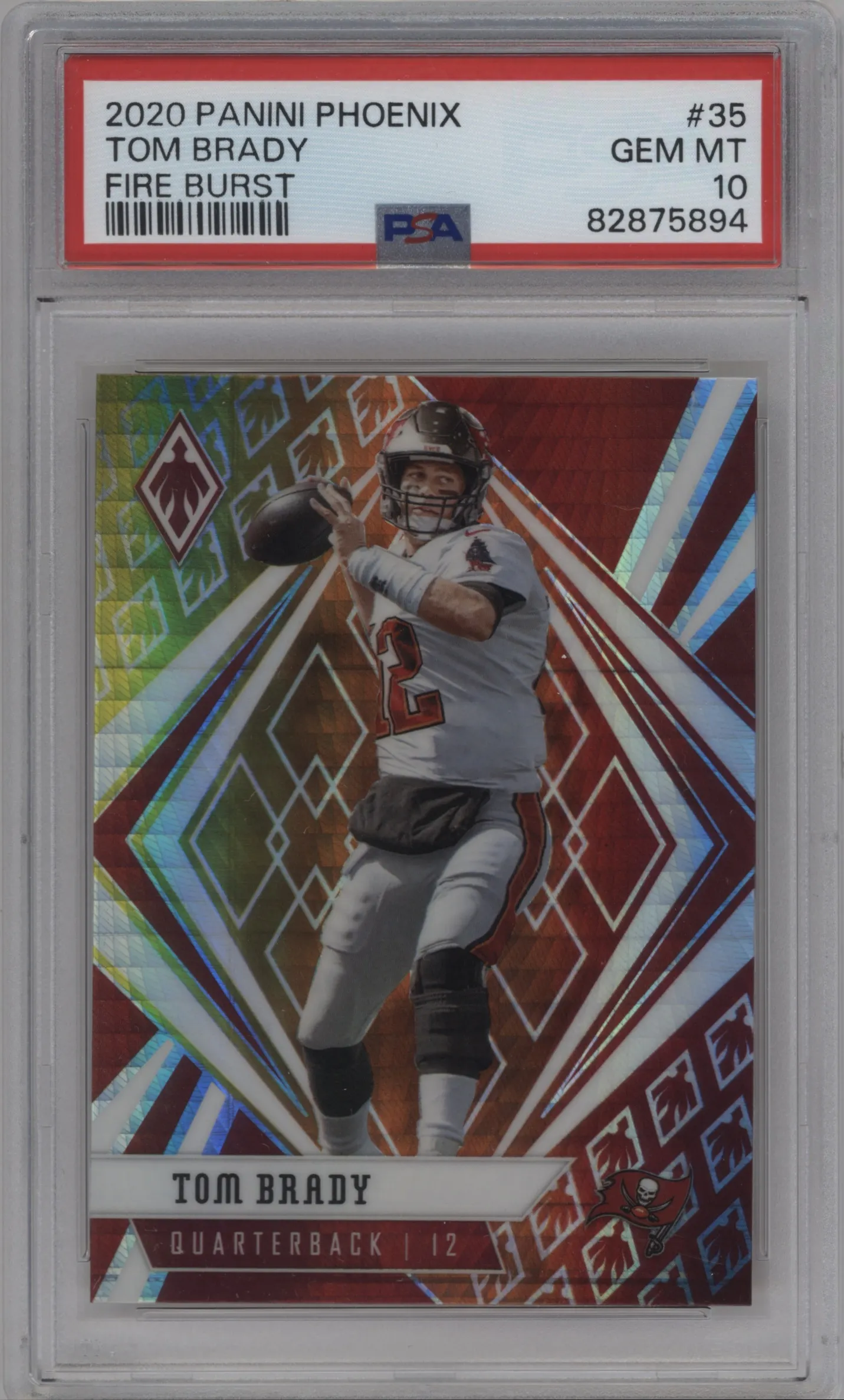 2020 Panini Phoenix Tom Brady Fire Burst #35 PSA 10