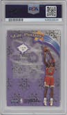 Michael Jordan from the 1997-98 Fleer Ultra set graded by PSA and given an overall grade of 8.