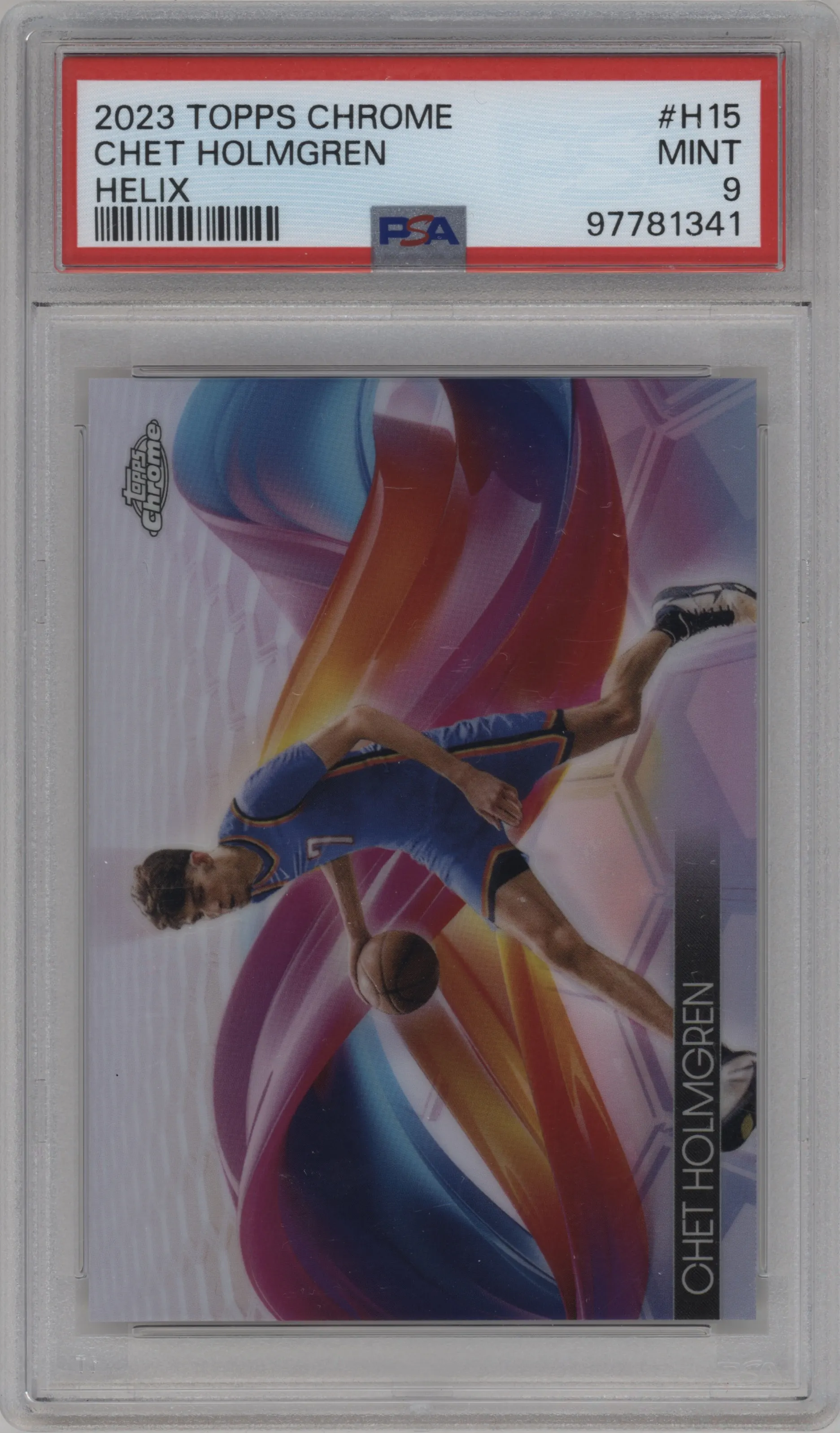 2023 Topps Chrome Helix Chet Holmgren PSA 9