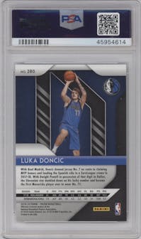 Luka Doncic from the 2018-19 Panini Prizm set graded by PSA and given an overall grade of 10.
