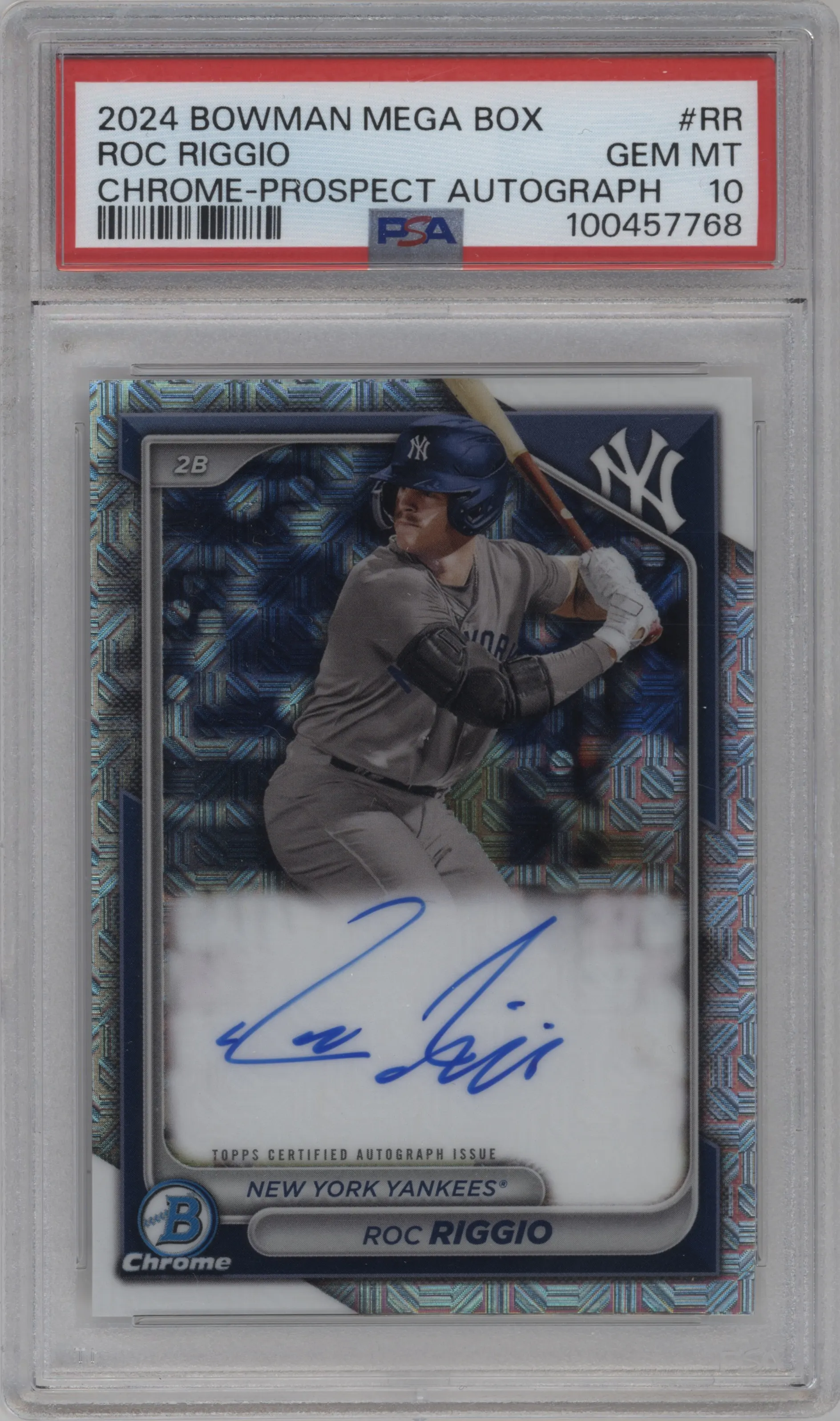 2024 Bowman Mega Box Chr.Pros.Auto Roc Riggio PSA 10