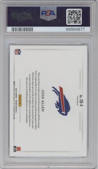 Josh Allen from the 2022 Panini Prizm set graded by PSA and given an overall grade of 9.