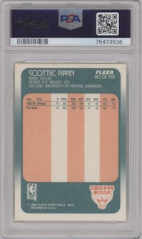 Scottie Pippen from the 1988-89 Fleer set graded by PSA and given an overall grade of 7.