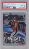 Bo Nix from the 2024 Topps Chrome set featuring a Refractor parallel graded by PSA and given an overall grade of 10.
