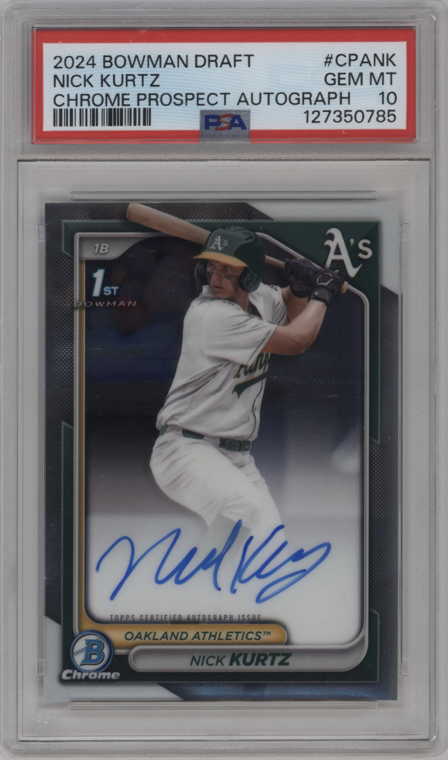 2024 Bowman Draft Chr.Pros.Auto Nick Kurtz #CPA-NK PSA 10