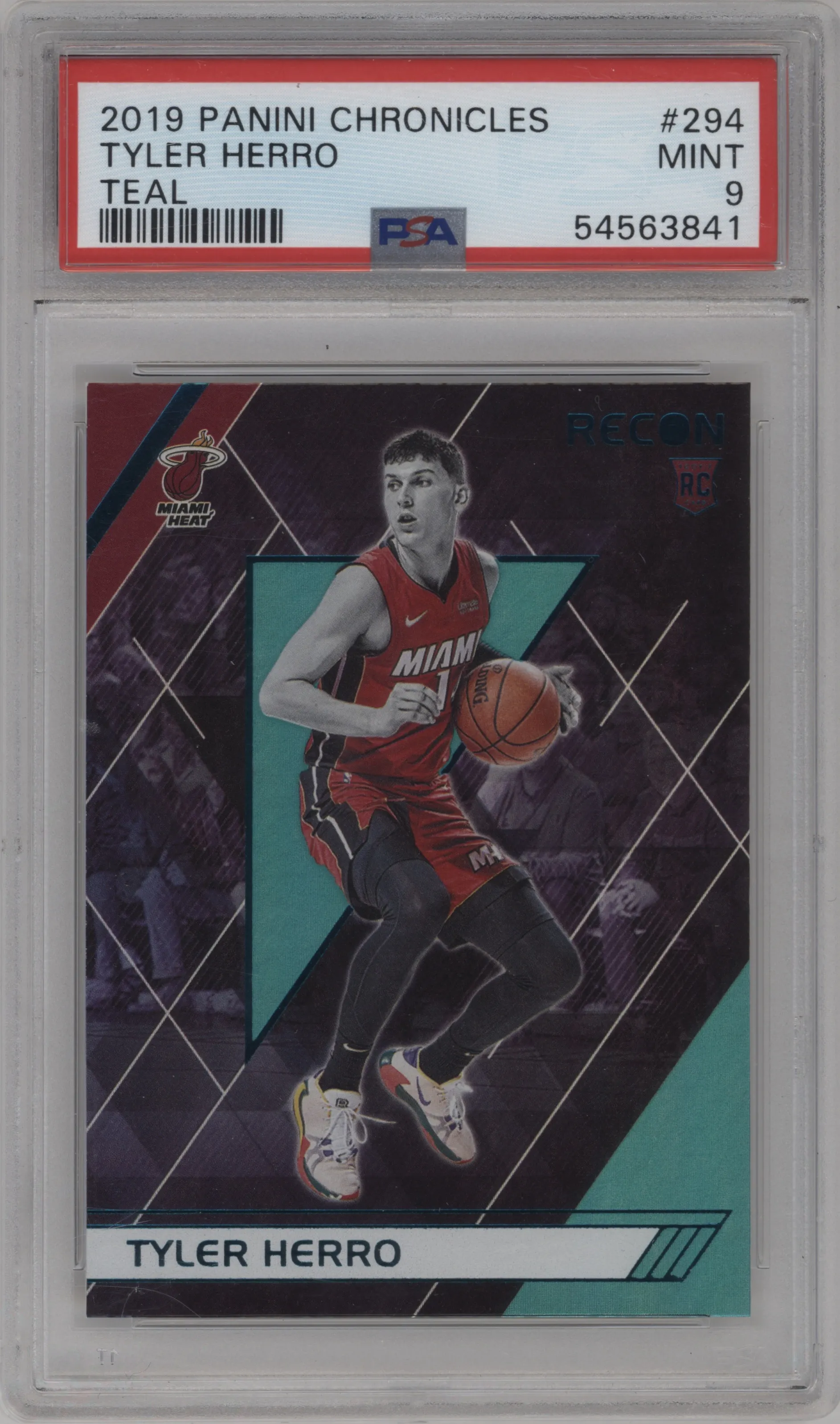 2019 Panini Chronicles Recon Tyler Herro Teal PSA 9