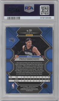 Paolo Banchero from the 2022-23 Panini Mosaic set featuring a Green Mosaic parallel graded by PSA and given an overall grade of 10.