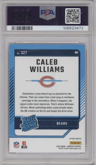 Caleb Williams from the 2024 Donruss set featuring a Pink parallel graded by PSA and given an overall grade of 9.