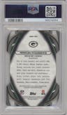 Aaron Rodgers  from the 2015 Topps Finest set featuring a Red Refractor parallel graded by PSA and given an overall grade of 10.