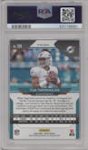 Tua Tagovailoa from the 2020 Panini Prizm set featuring a Red/White/Blue Prizm parallel graded by PSA and given an overall grade of 9.
