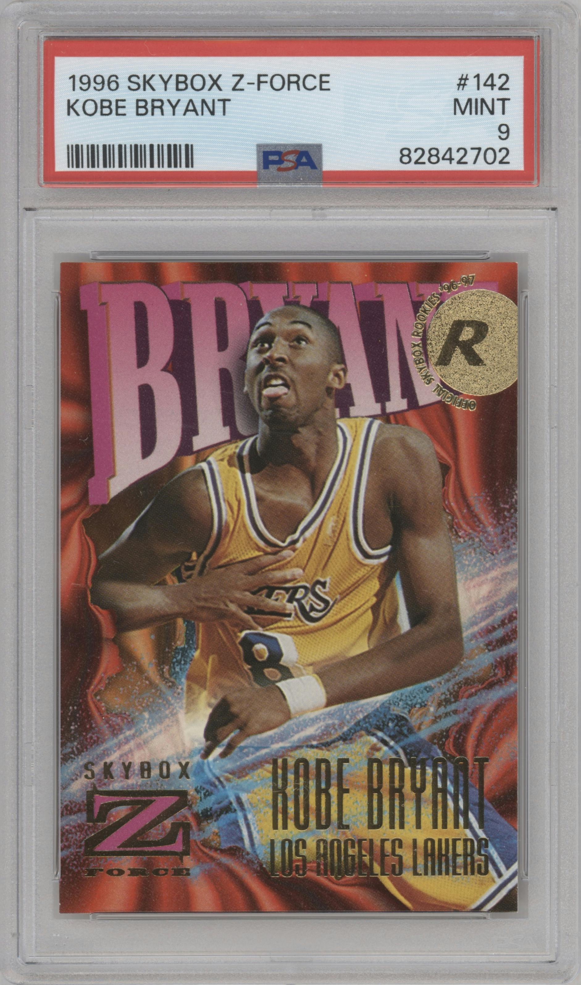 Kobe Bryant from the 1996-97 Skybox Z-Force set graded by PSA and given an overall grade of 9.