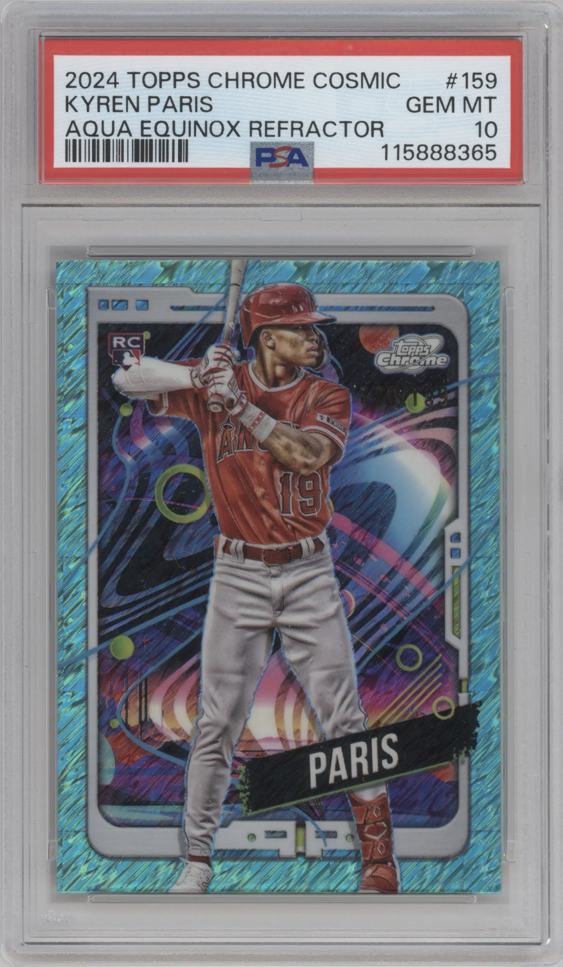 2024 Topps Cosmic Chrome Kyren Paris Aqua Equinox Refractor PSA 10