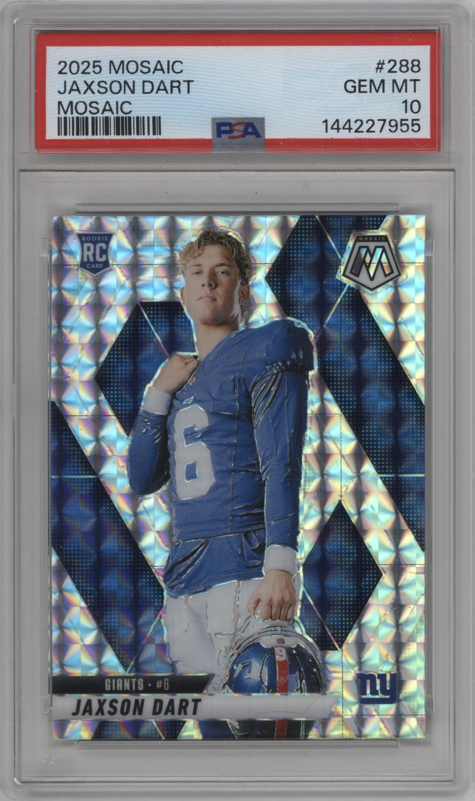 2025 Panini Mosaic Rke.Variation Jaxson Dart Mosaic PSA 10