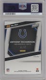 Anthony Richardson from the 2023 Panini The National VIP set featuring a Green Sparkle parallel graded by PSA and given an overall grade of 10.