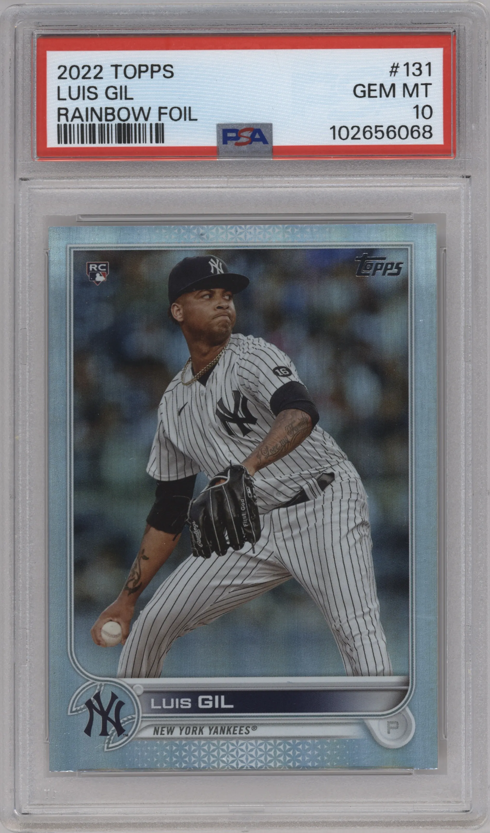 2022 Topps Series 1 Topps Series 1 Luis Gil Rainbow Foil PSA 10