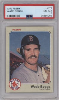 Wade Boggs from the 1983 Fleer  set graded by PSA and given an overall grade of 8.