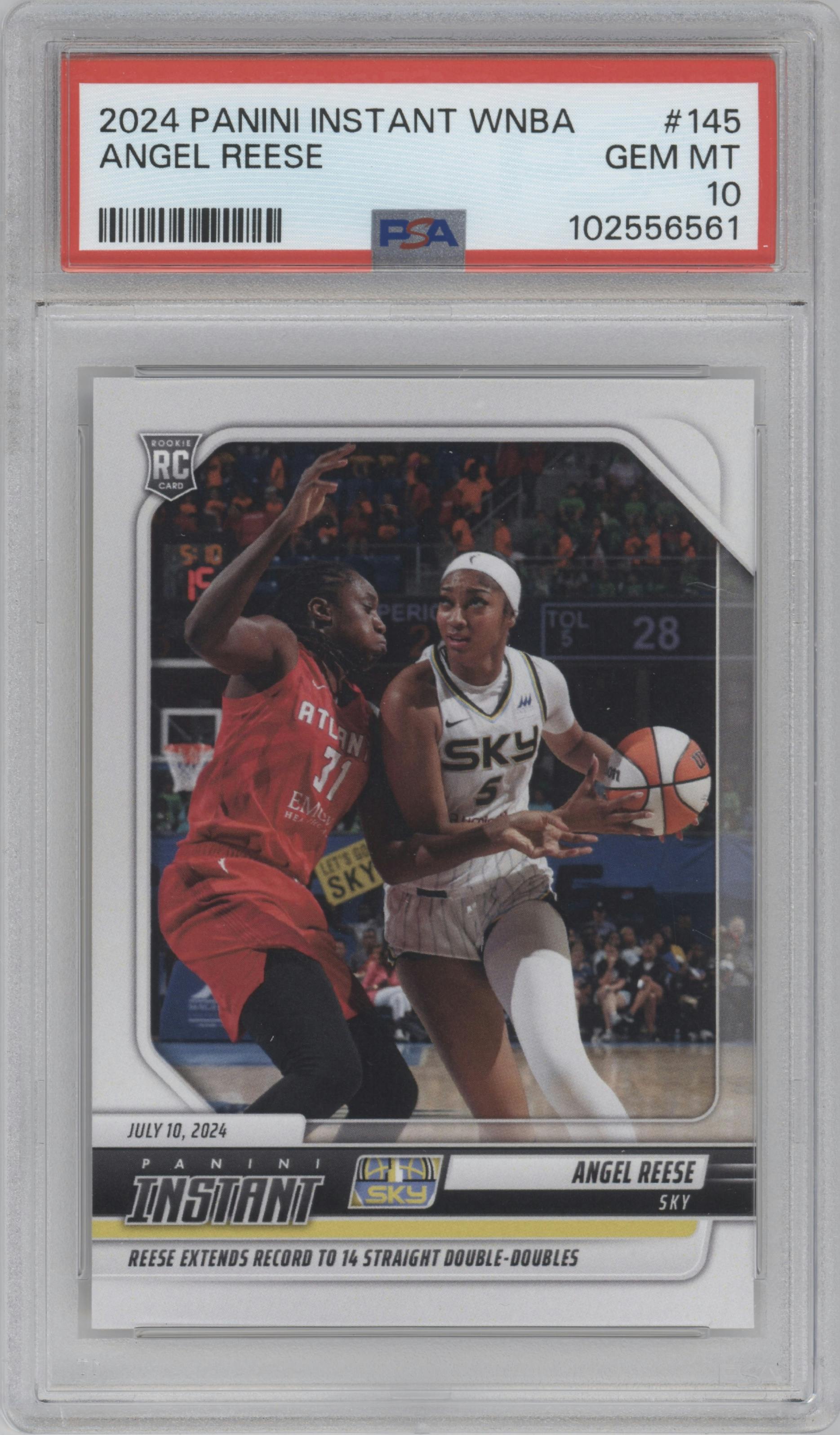 Angel Reese  from the 2024-25 Panini Instant WNBA set graded by PSA and given an overall grade of 10.