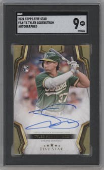 Tyler Soderstrom from the 2024 Topps Five Star set graded by SGC and given an overall grade of 9.
