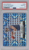 Caleb Williams from the 2024 Panini Mosaic set featuring a Reactive Blue parallel graded by PSA and given an overall grade of 10.