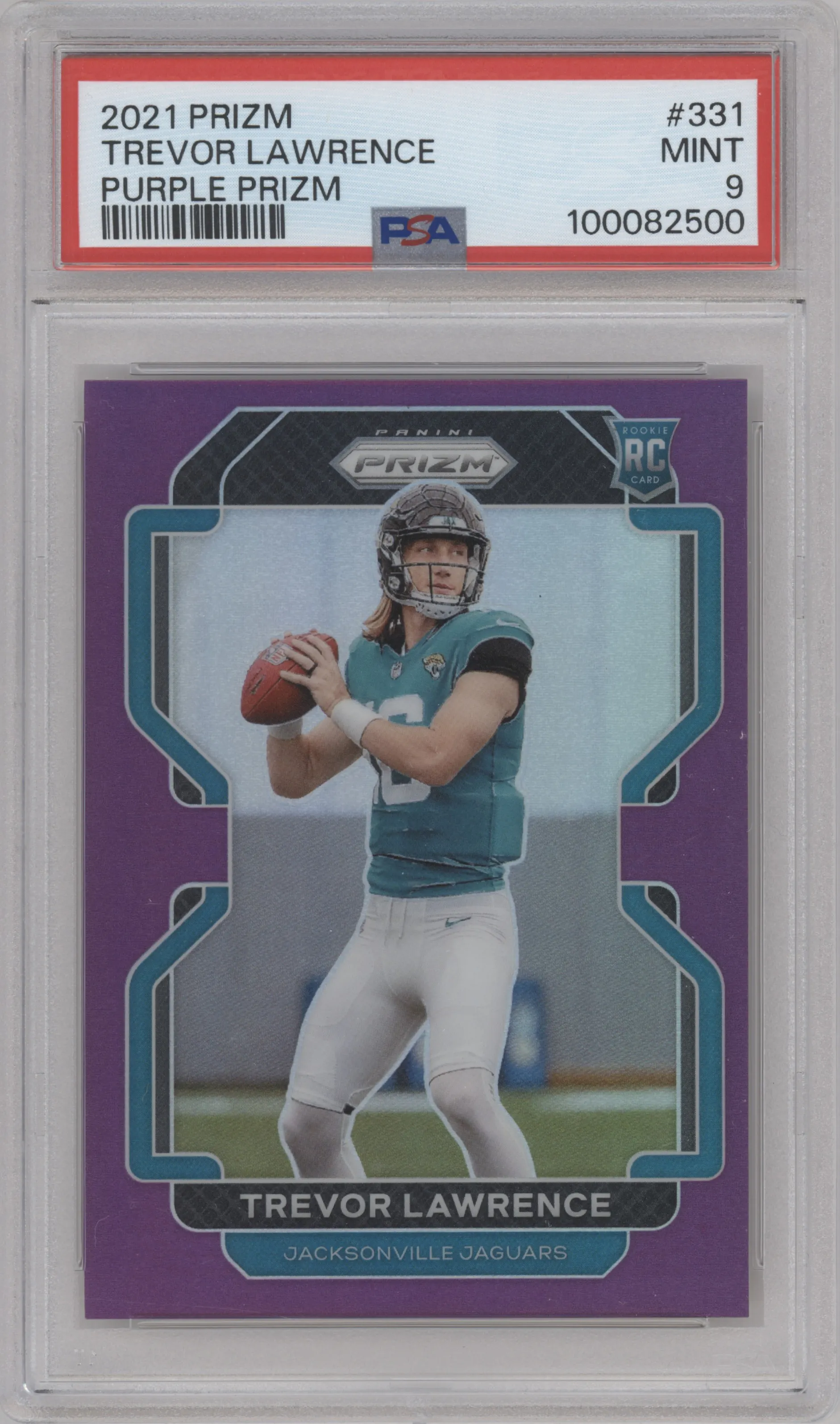 2021 Panini Prizm Trevor Lawrence Purple Prizm PSA 9
