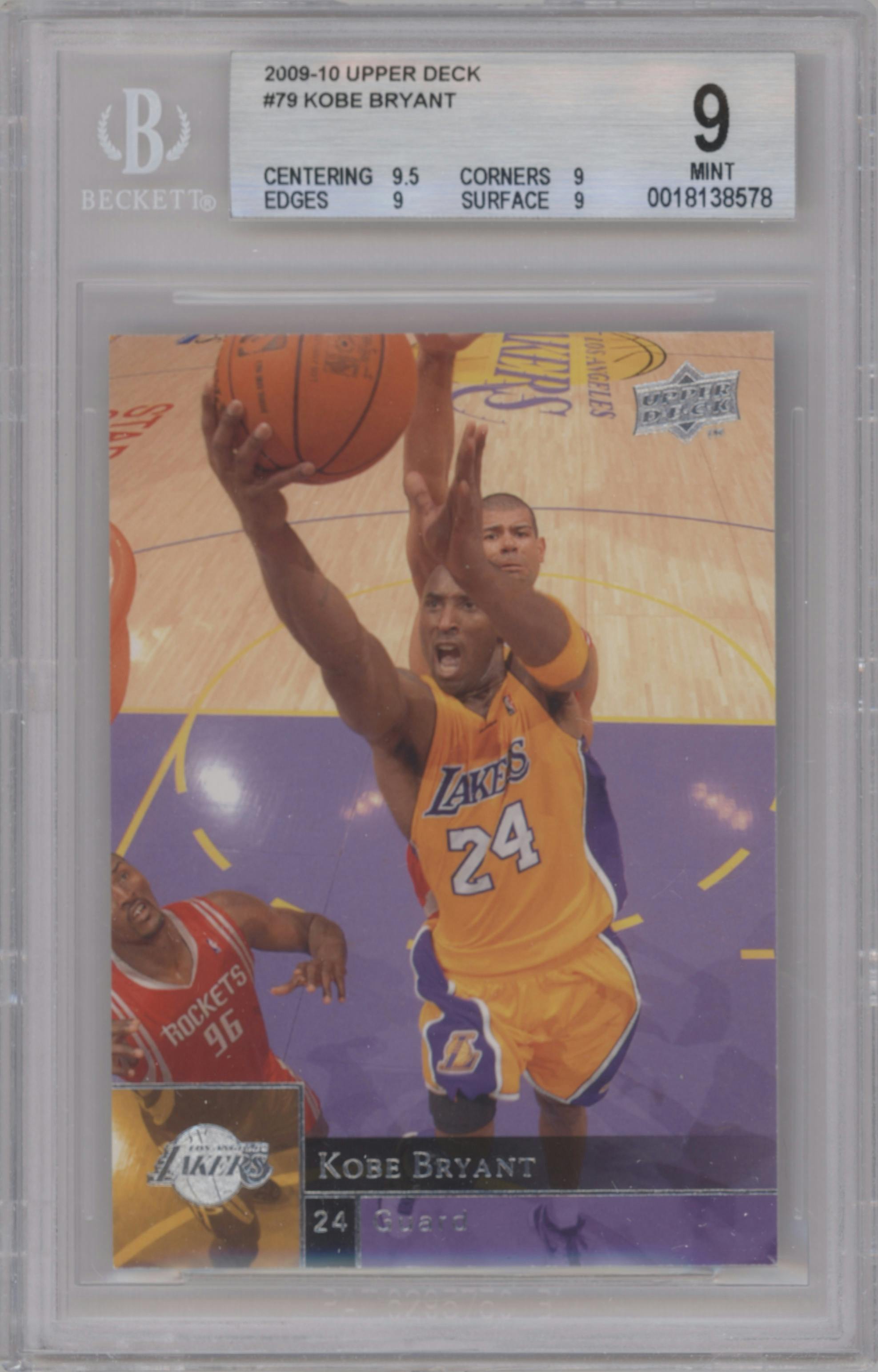 Kobe Bryant  from the 2009-10 Upper Deck set graded by Beckett and given an overall grade of 9.