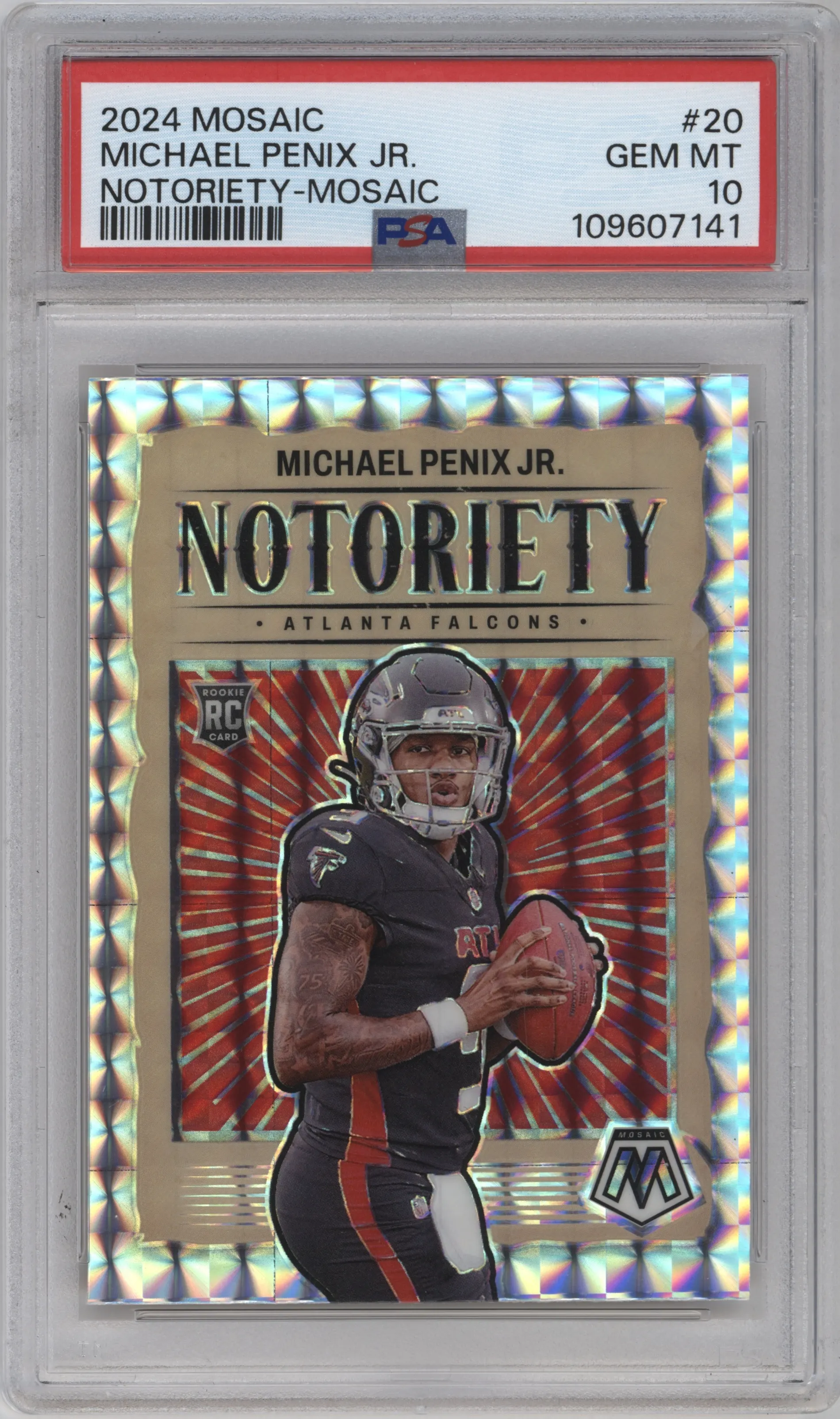 2024 Panini Mosaic Notoriety Michael Penix Jr. Mosaic #20 PSA 10