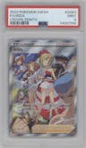 Irida from the 2023 Pokemon SWSH set graded by PSA and given an overall grade of 9.