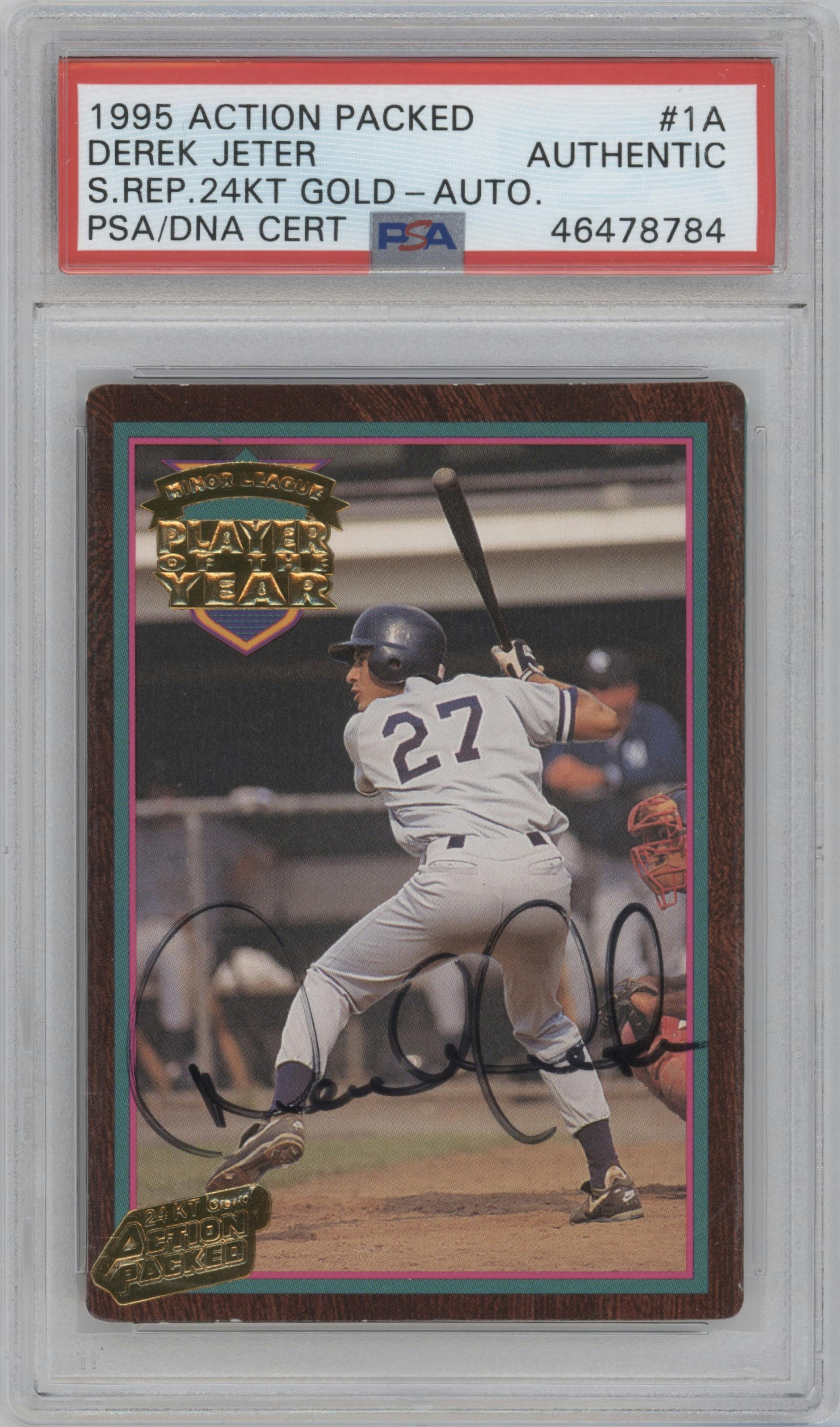 Derek Jeter from the 1995 Action Packed Scouting Report set graded by PSA.