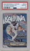 Tetairoa McMillan  from the 2024 Bowman University Chrome set graded by PSA and given an overall grade of 10.