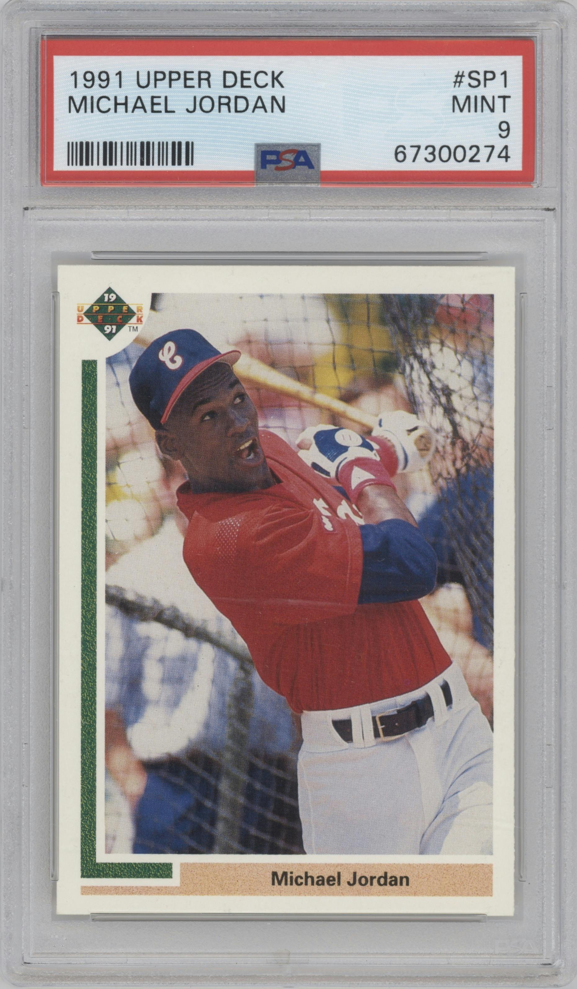 Michael Jordan from the 1991 Upper Deck set graded by PSA and given an overall grade of 9.