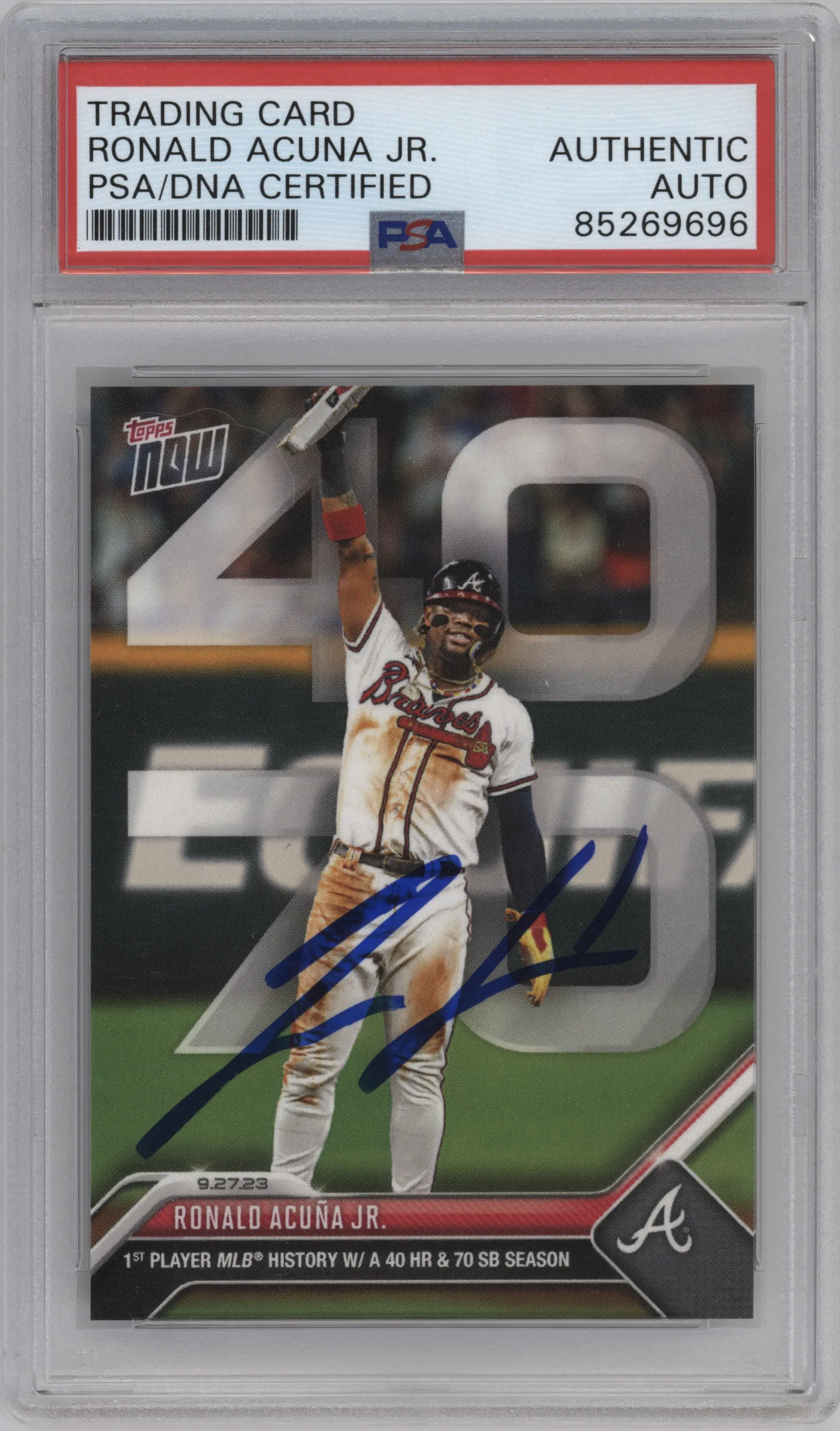 2023 Topps Now Ronald Acuna Jr. PSA AUTHENTIC #927 PSA
