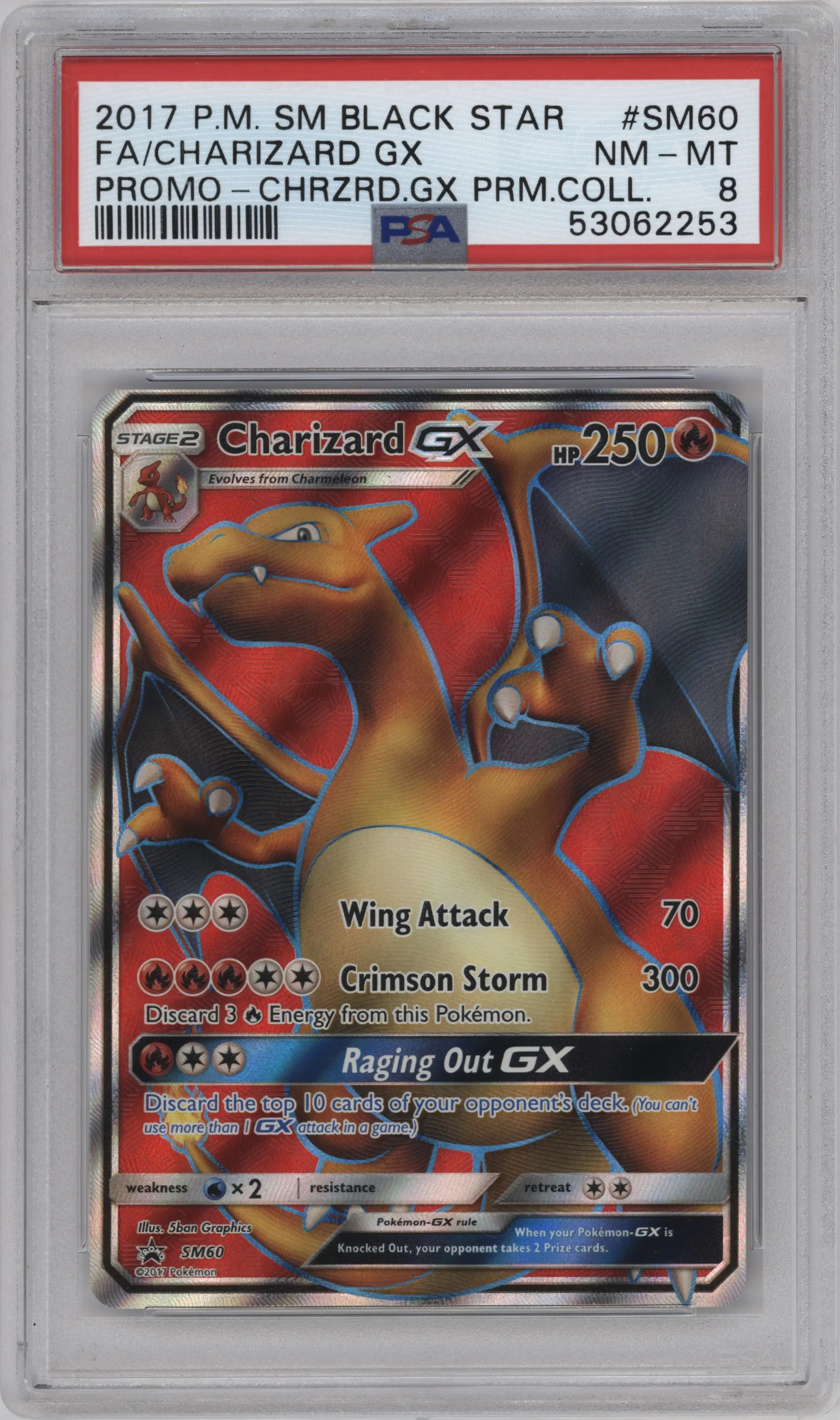 2017 Pokemon S&M Charizard GX Charizard GX Premium Collection PSA 8